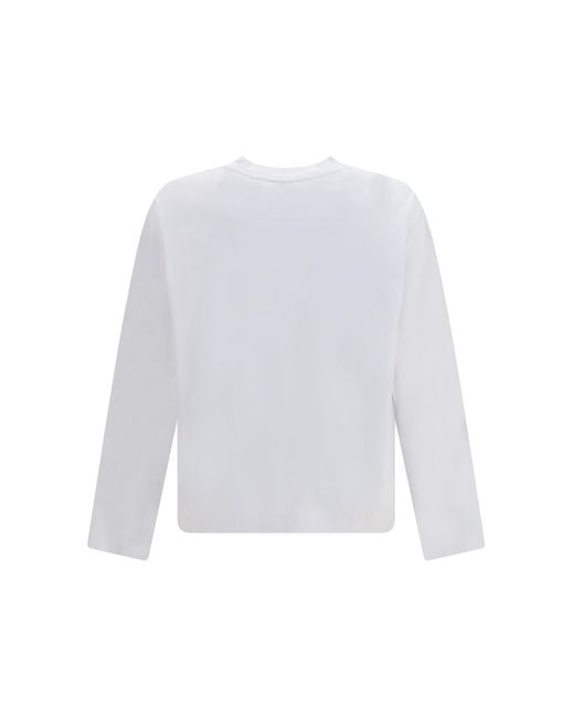 Dries Van Noten White Crewneck Long Sleeve T-Shirt for men