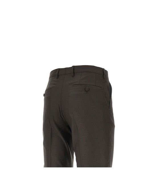 Dolce & Gabbana Black Virgin Wool Twill Tailored Pants for men