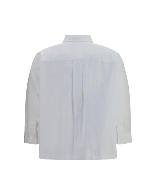 Brunello Cucinelli White Cotton Shirt With Monili Details