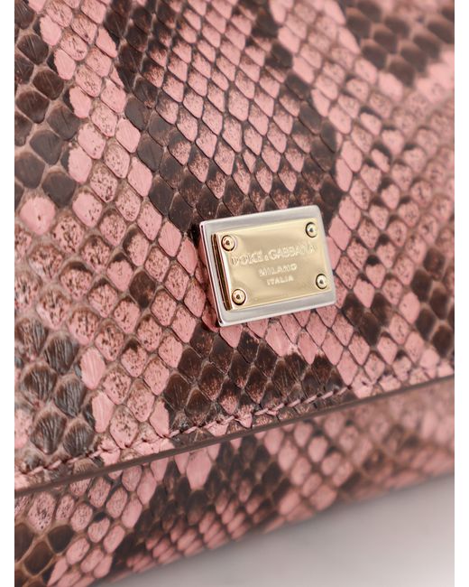 Dolce & Gabbana Red Dolce & Gabbana Sicily Python Handbag