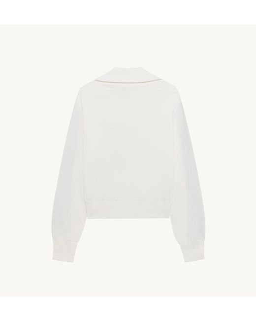 Autry White Viscose Knit Zippered Sweatshirt