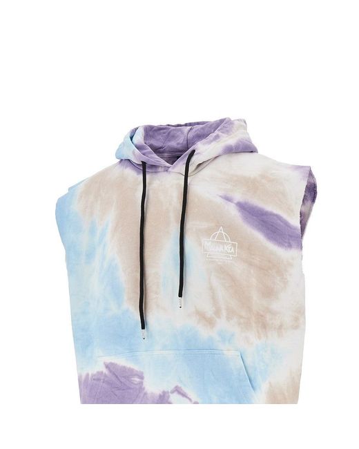 Mauna Kea Blue 'Beach And Snow' Tie-Dye Sleeveless Hoodie for men