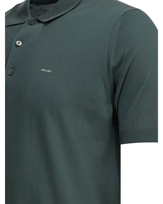 Prada Green Virgin Wool Knitwear for men