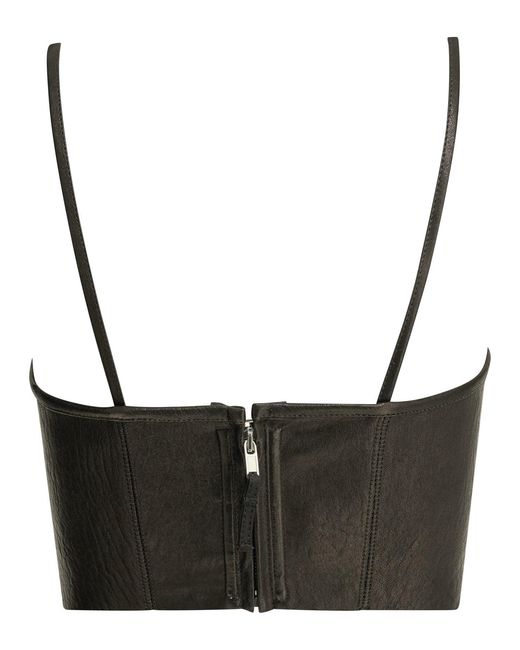 Rick Owens Black Leather Bra Top