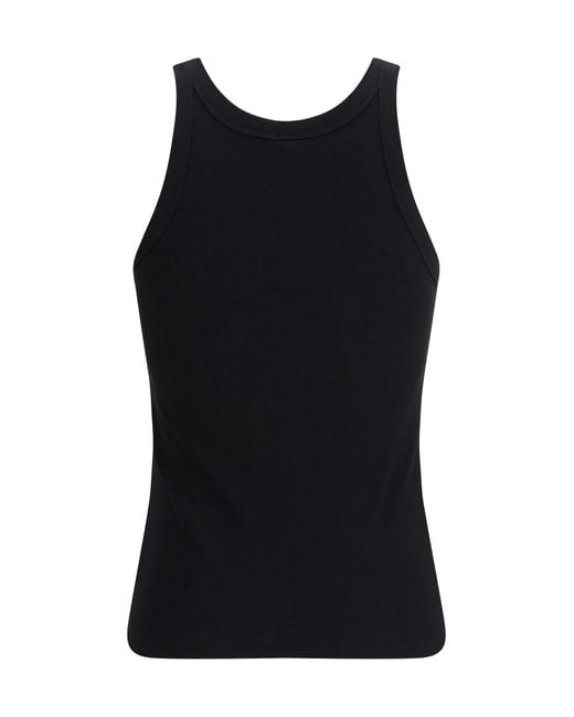 Totême Black Ribbed Cotton Tank Top