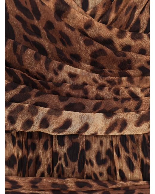 Dolce & Gabbana Brown Dolce & Gabbana Long Dress Print