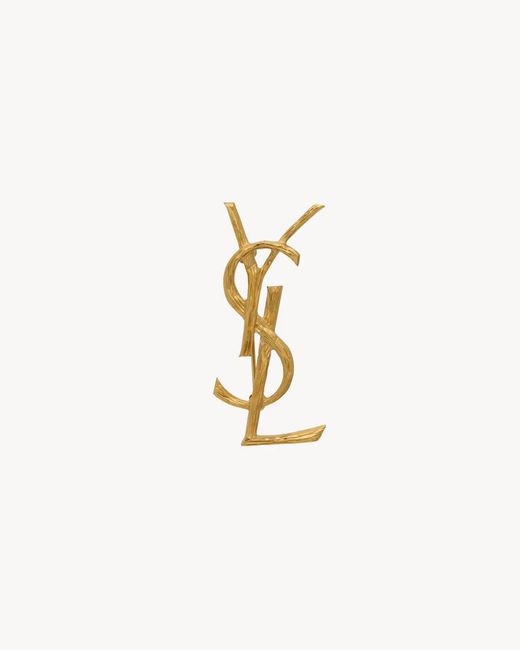 Saint Laurent White Cassandre Pin