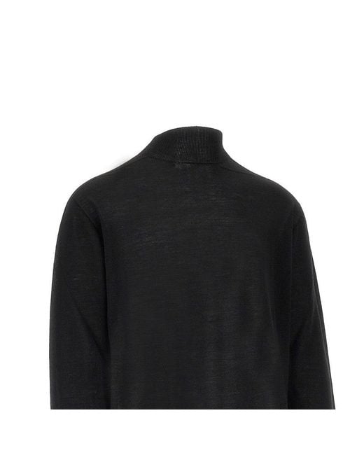 Rick Owens Black Oversized Turtleneck Sweater for men