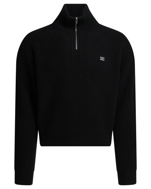 Céline Black Half Zippered Knitwear for men
