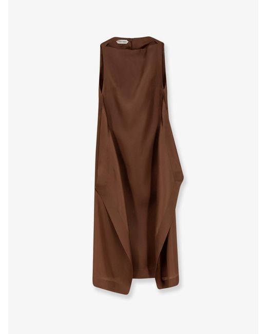 Alberta Ferretti Brown Silk Long Dress