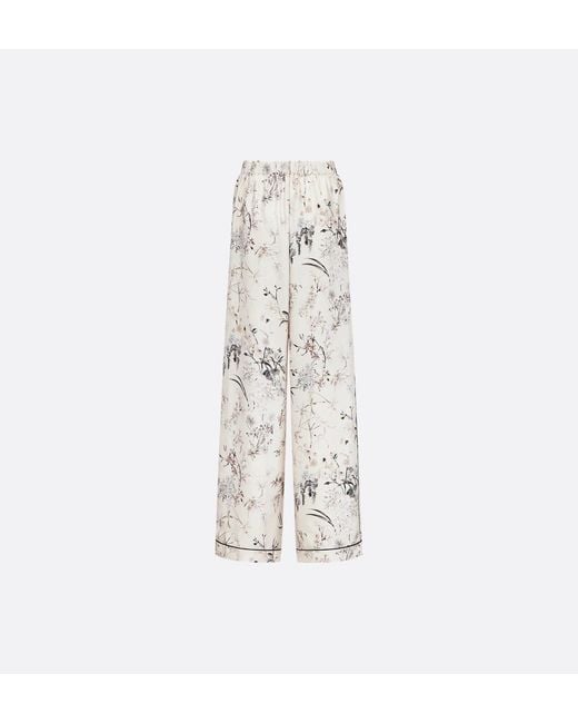 Dior White Silk Wide Pants