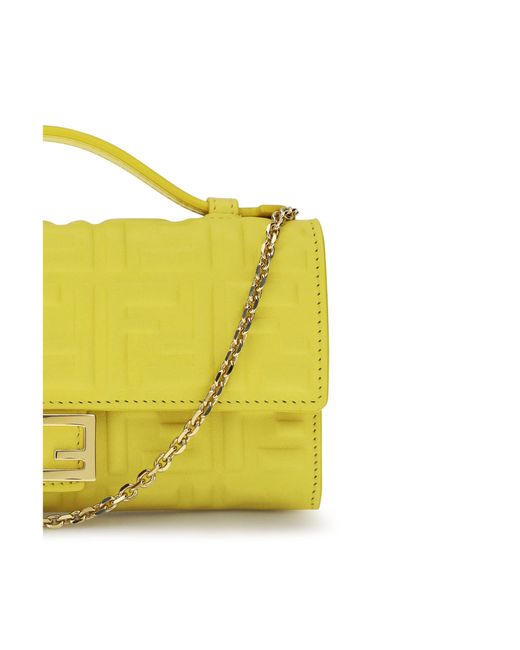 Fendi Yellow Baguette Chain Wallet Ginestra