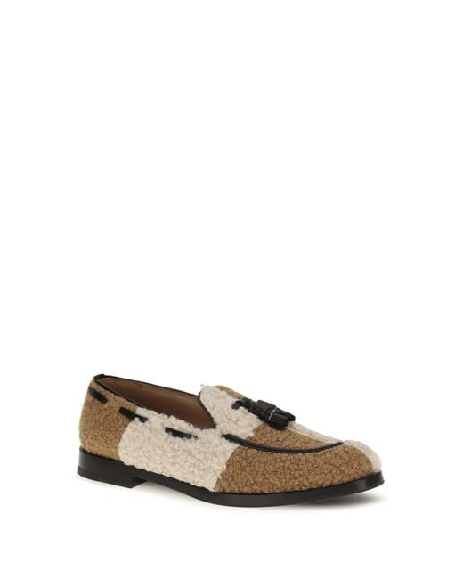 Fratelli Rossetti White Bouclé-Effect Loafers Avorio/Noce