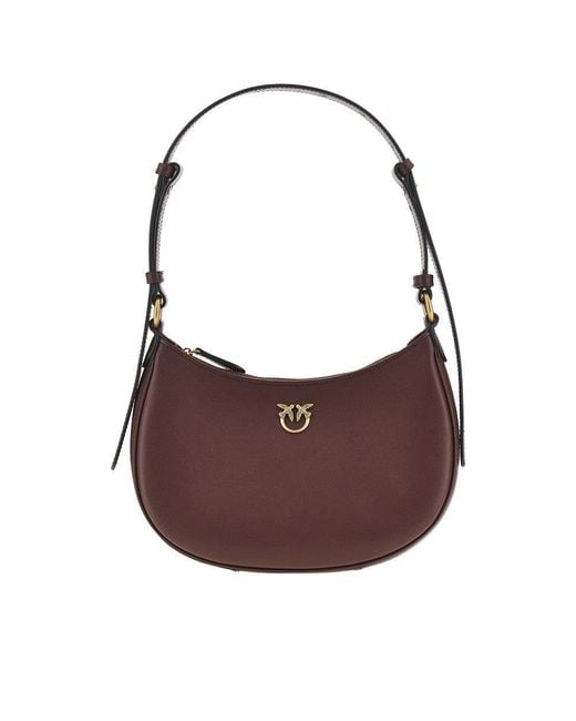 Pinko Brown Mini Love Bag Half Moon