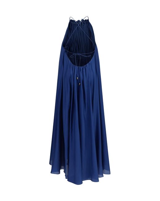 Zimmermann Blue Aster Pleated Pearl Dress