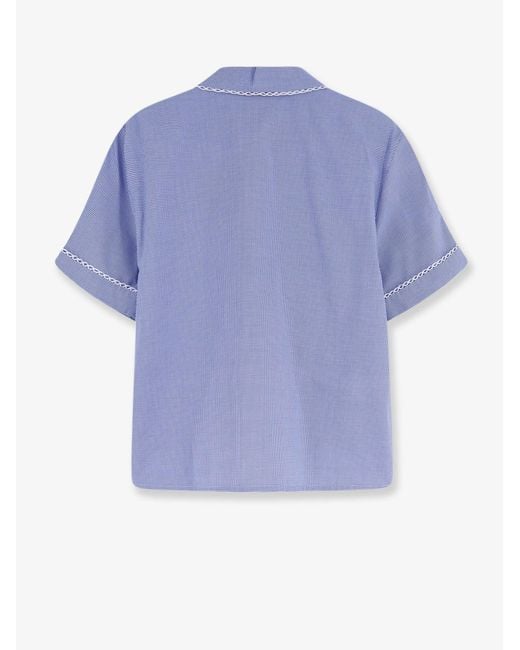 Miu Miu Blue Vichy Cotton Shirt