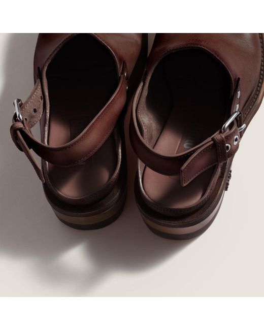 Miu Miu Brown "Foule" Leather Sabot