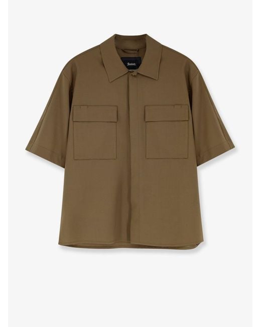Laminar Green Wool Blend Shirt for men