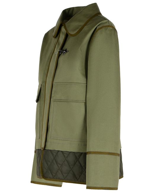 Fay Green Cotton Blend Jacket