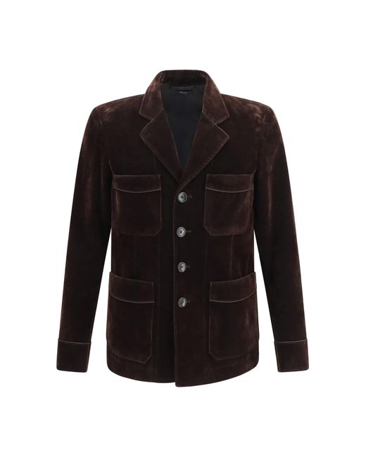 Tom Ford Black Cotton-Blend Blazer for men