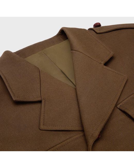 Céline Brown Wool Peplum With Pebble