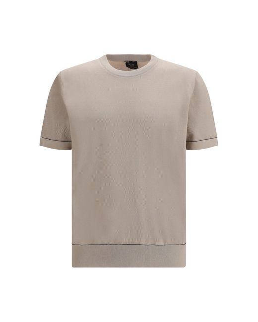 Brioni Gray Crew-Neck T-Shirt for men