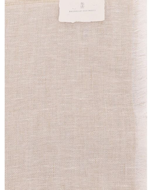 Brunello Cucinelli Natural Sparkling Linen Scarf