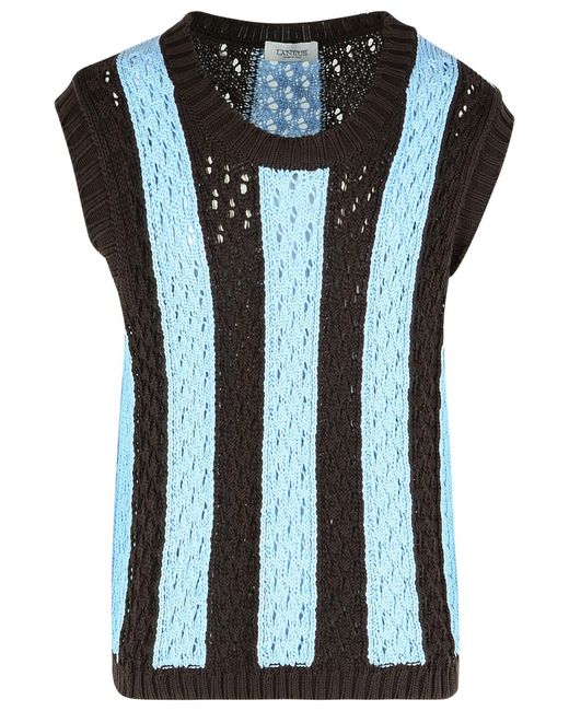 Laneus Black Cotton Vest Light for men