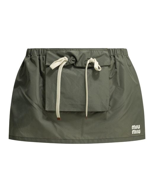 Miu Miu Green Cargo Miniskirt