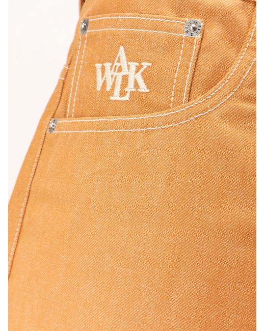 Walk In Paris Orange Denim Shorts