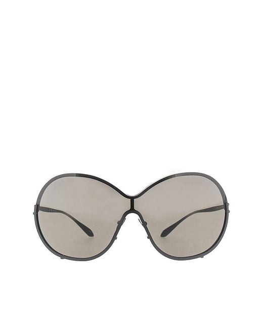 Alaïa Gray Oversized Metal Sunglasses