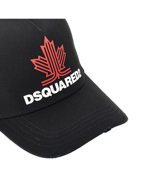 DSquared² Black Baseball Cap With Logo for men
