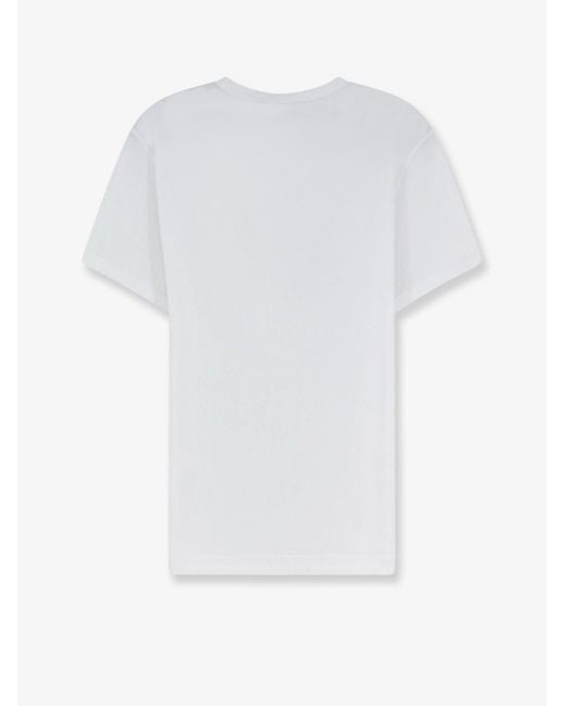 Dolce & Gabbana White Cotton T-Shirt With Iconic Detail for men