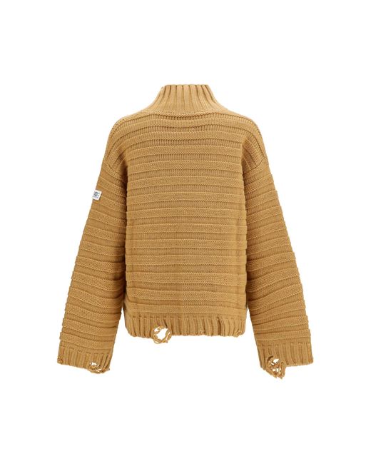 MM6 by Maison Margiela Natural Wool Turtleneck Sweater for men
