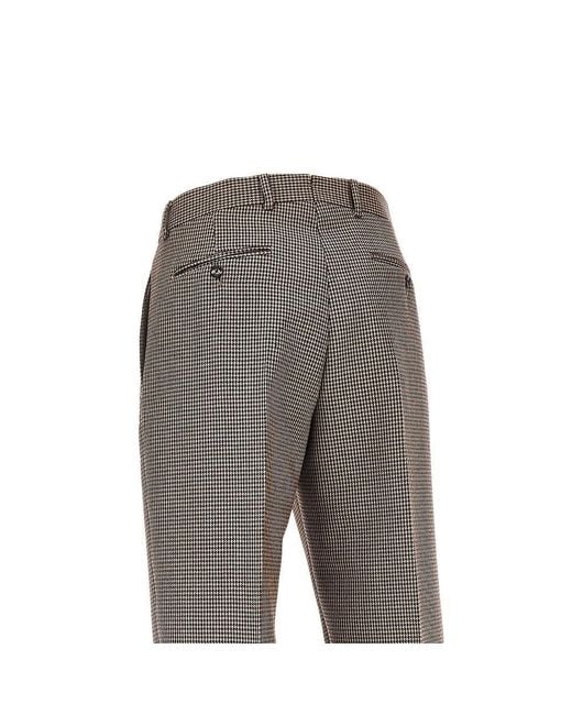Emporio Armani Gray Check Tweed Pants for men