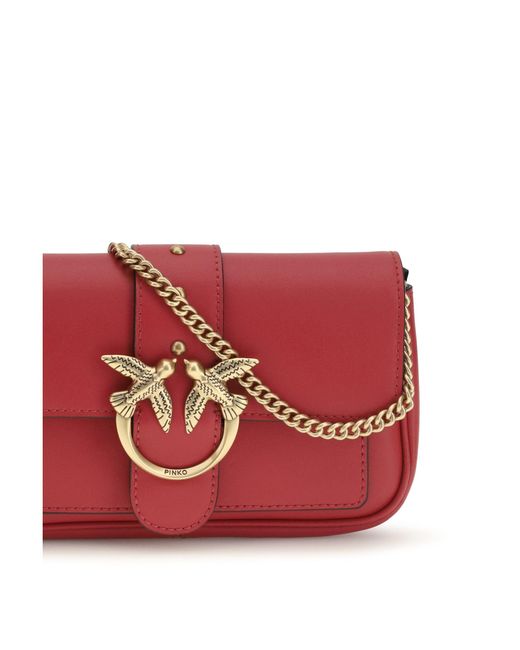 Pinko Red Love One Shoulder Bag Rosso Rio-Antique