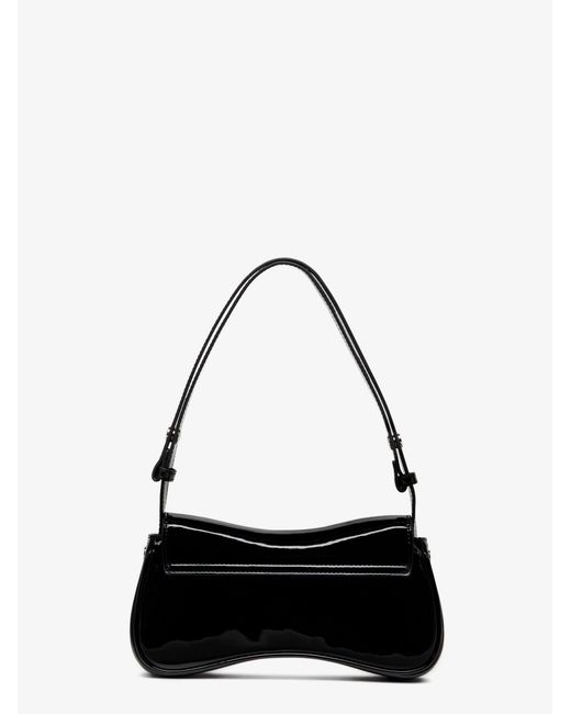 DIESEL White Play Clutch Shiny Leather Shoulder Bag