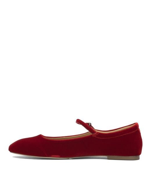 Aeyde Red "Uma" Mary Jane Ballets Flat