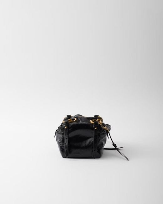 Prada White Calf Leather Dangle Shoulder Bag