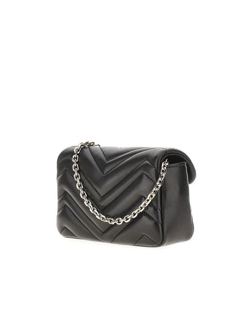 Gucci Black Nappa Leather 'Gg Marmont' Mini Bag