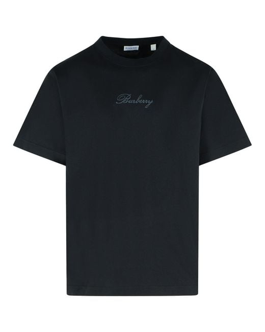 Burberry Black 'Ryan' Cotton T-Shirt for men