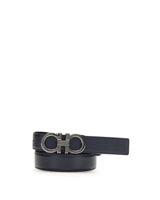 Ferragamo White Reversible And Adjustable Gancini Belt for men