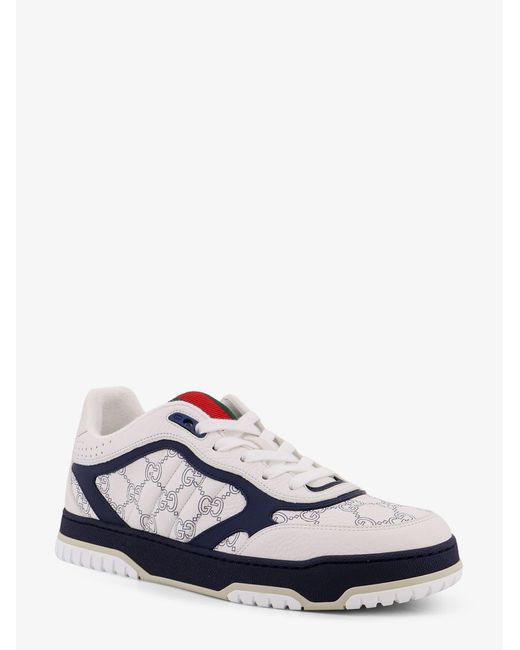 Gucci White Re-Web Leather Sneakers for men