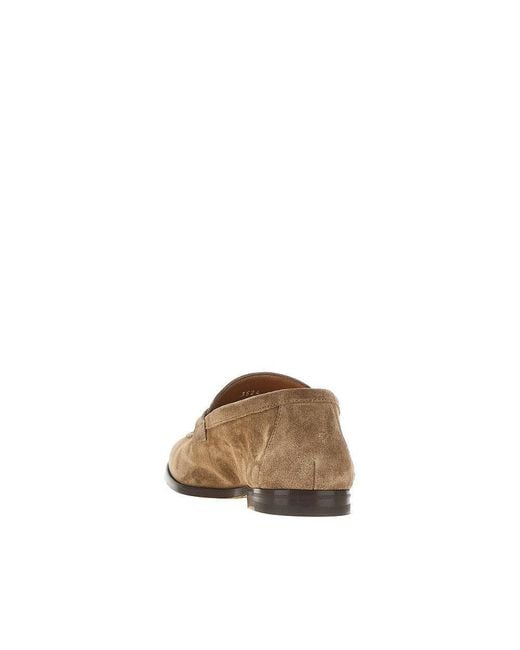 Doucal's Brown Suede Leather Buckled Strap Loafers 42 for men
