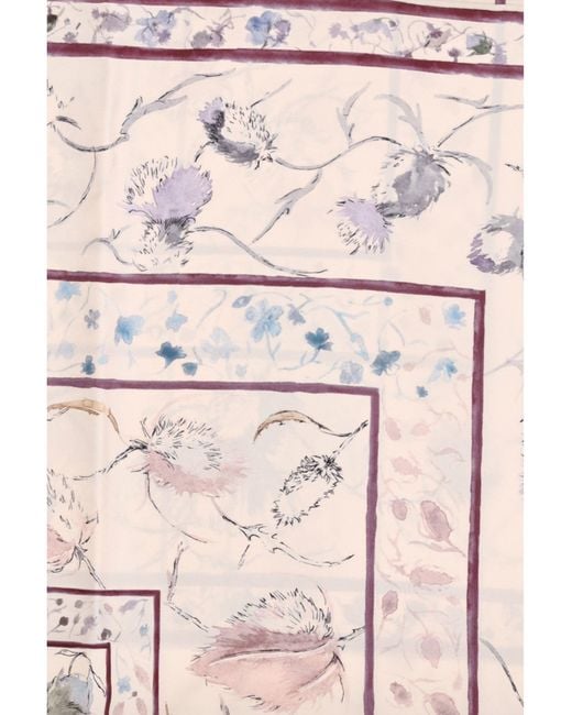Loro Piana Pink Giardino Delle Eccellenze Silk Scarf Ivory