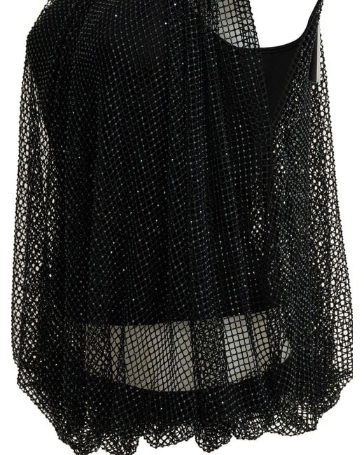 Max Mara Black Sleeveless Mesh Top Tops