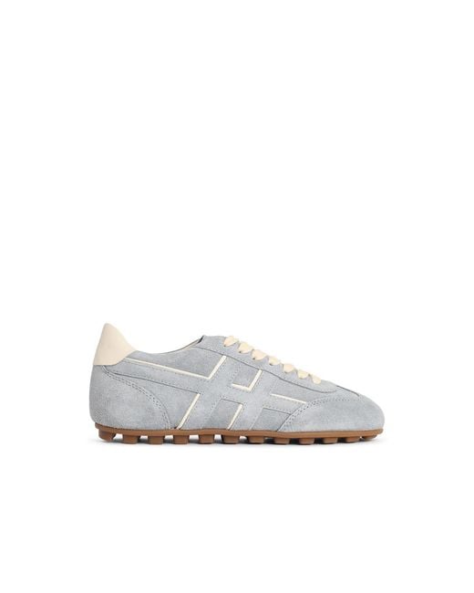 Hogan White 'H693' Suede Sneakers
