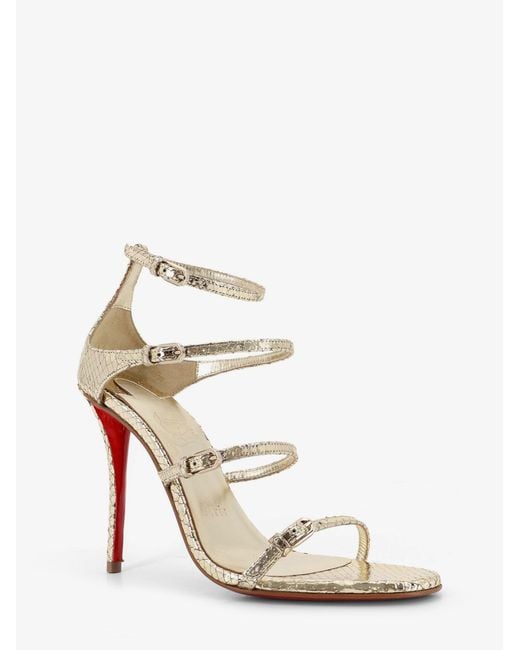 Christian Louboutin White Millenium 100 Python Leather Sandals