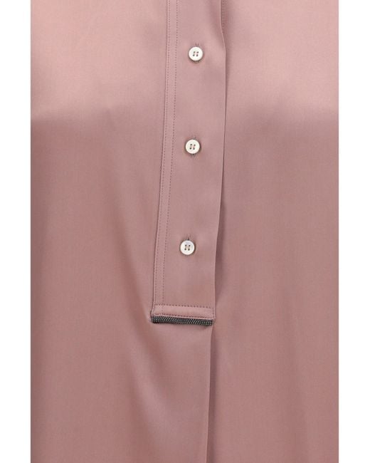 Brunello Cucinelli Pink Silk Shirt
