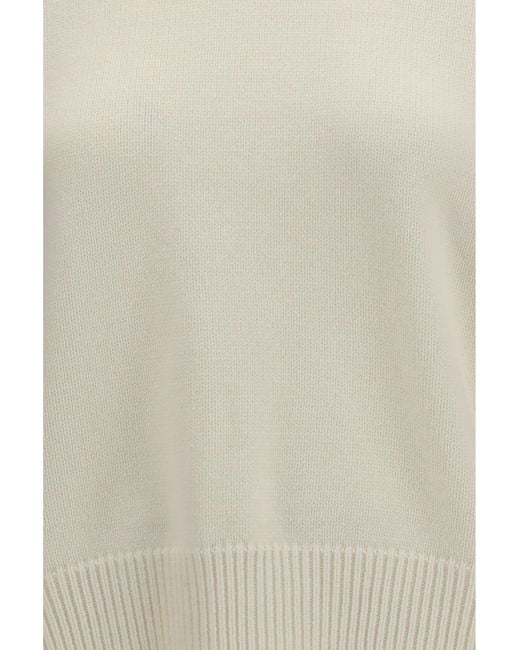 Loulou de Saison White Breha Wool Cashmere Sweater Ivory